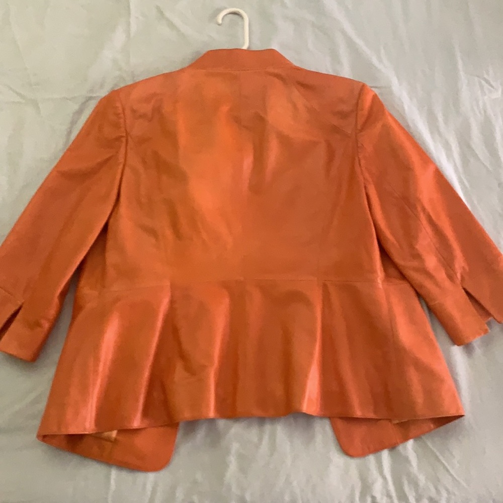 Tesori Orange Faux Leather Vintage Jacket - image 6